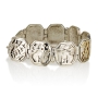 Sterling Silver Sheva Brachot Bracelet with Gold Decoration - 1