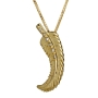 14K Gold and Diamond Leaf Necklace  - 2