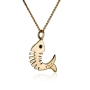 Prophet Jonah 14K Gold and Garnet Fish Necklace - 2
