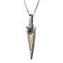 Spearhead Sterling Silver and 14K Gold with Onyx ‘I Love You’ Necklace  - 1