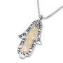 Sterling Silver and 14K Gold Hamsa and Angel Names Necklace   - 1