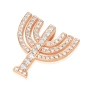 18K Gold Menorah Pendant Necklace With White Diamonds By Yaniv Fine Jewelry - 6