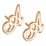 Allegro Script Initial Earrings (Sterling Silver or Gold Plated) - 1