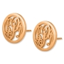 24K Rose Gold Plated Monogram KK Initial Earrings - 1