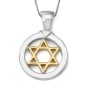 Round Star of David Sterling Silver Necklace - 1