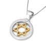 Round Star of David Sterling Silver Necklace - 3