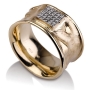 14K Yellow Gold Ring with Diamond Square Center - 1