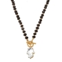 SEA Smadar Eliasaf Clear Hamsa and Black Crystal Necklace - 1