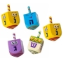 Set of 5 Large Painted Wooden Dreidels (Assorted Colors) - Buy 4 and Get 1 Free!!! - 2
