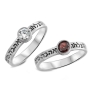 Silver Seven Blessings Ring with Gem Stone (Choice of Colors) - 3
