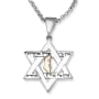 No Other Land: Silver and Gold Star of David Pendant Necklace for Men - 1