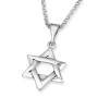 Large Sterling Silver Interlocked Star of David Necklace - 2