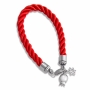Red Cord Bracelet with Sterling Silver Jewish Charms - 1