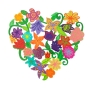 Yair Emanuel Flowers & Butterflies Love Heart Colorful Metal Wall Hanging - 2