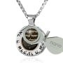 Shema Yisrael 925 Sterling Silver and Onyx Stone Circular Necklace with 24K Gold Inscription (Deuteronomy 6:4) - 2