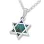 Sterling Silver / 14K Yellow Gold Eilat Stone Star of David Necklace - 2