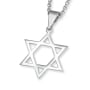Classic Sterling Silver Star of David Pendant Necklace - 1