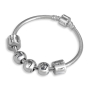 925 Sterling Silver Hebrew Name Charm Bracelet - 1
