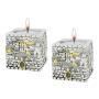 Jerusalem Cube Silver and Gold Candlesticks  - 2
