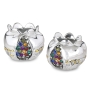  Silver Pomegranate Candlesticks with Colored Jewels and Golden Highlights - Jerusalem - 5