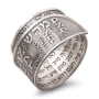 Handcrafted Darkened 925 Sterling Silver Adjustable Unisex Ring With 72 Mystical Names - 5