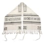 Yair Emanuel Embroidered Tallit Set With Square Patterns – Silver - 2