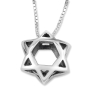Sterling Silver Double Dome Star of David Pendant Necklace - 2
