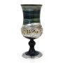 Handmade Glass and Sterling Silver Kiddush Cup with Ancient Hebrew "Jerusalem" - Color Option - 6