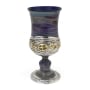 Handmade Glass and Sterling Silver Kiddush Cup with Ancient Hebrew "Jerusalem" - Color Option - 3