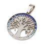 925 Sterling Silver Tree of Life Pendant with Crystal Stones - 2