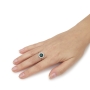 Sterling Silver and 9K Gold Eilat Stone Ring With Cubic Zirconia Halo - 2