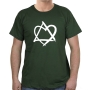 Star of David T-Shirt with Heart. Variety of Colors - 6