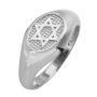 Star of David 14K Gold Ring With Beaded Design - 4