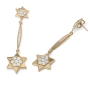 Diamond-Accented 14K Yellow Gold Double Star of David Stud Earrings By Anbinder Jewelry - 3