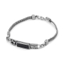 Priestly Blessing & Star of David Men's Sterling Silver Bracelet With Black Onyx Stone - 2