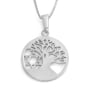 14K Gold Tree of Life and Star of David Pendant Necklace (Choice of Color) - 4
