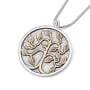 Sterling Silver and 9K Gold Circle Tree of Life Necklace - 2