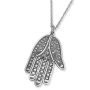 Traditional Yemenite Art Handcrafted Sterling Silver Filigree Hamsa Necklace - 1