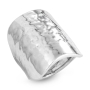 Sterling Silver Large Hammered Effect Ring - 1