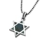 Sterling Silver Star of David Necklace With Eilat Stone - 1