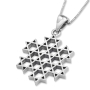 Sterling Silver Stars of David Pendant Necklace - Compound Star - 4
