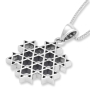 Sterling Silver Stars of David Pendant Necklace - Compound Star - 3