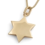 14K Gold Star of David Pendant Necklace With Studded Design (Choice of Colors) - 2