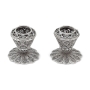 Traditional Yemenite Art Stylish Handcrafted Sterling Silver Candlesticks With Filigree Design - 2