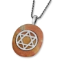 Star of David Jerusalem Stone and 925 Sterling Silver Necklace - 1