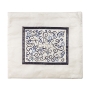 Yair Emanuel Embroidered Tallit and Tefillin Bag Set - Pomegranates (White and Blue) - 3