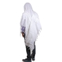 Talitnia Gilboa Traditional Non-Slip Tallit - White and Silver - 2