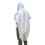 Talitnia Traditional White Pure Wool Tallit (Prayer Shawl) - 4