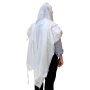 Talitnia Traditional White Pure Wool Tallit (Prayer Shawl) - 1