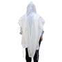 Talitnia Traditional White Pure Wool Tallit (Prayer Shawl) - 6